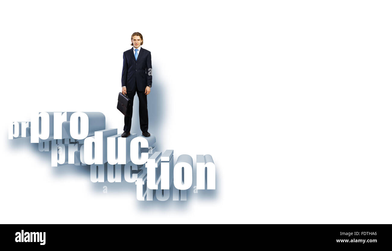 La protezione di un buon investimento e di rendere il concetto di denaro - imprenditore mani con produzione di word Foto Stock