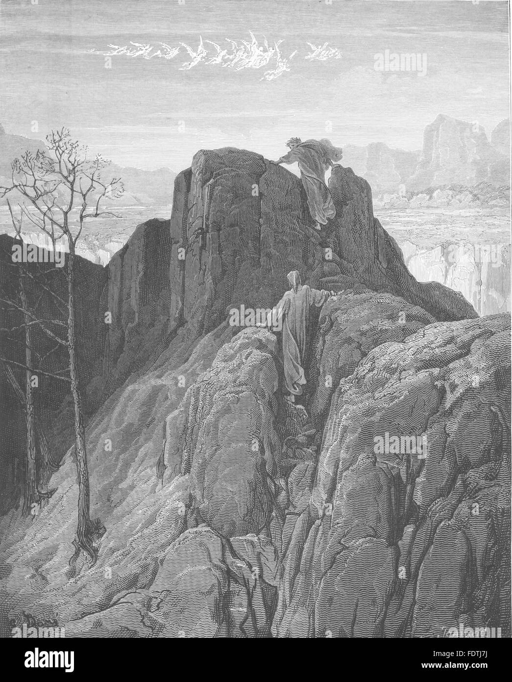 DANTE: Mentre sotto la terra sarebbe chiedere aiuto di mani e piedi, stampa 1893 Foto Stock