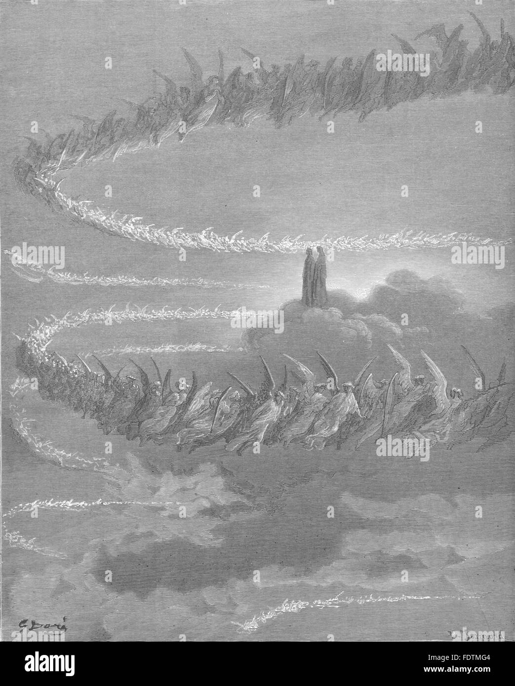 DANTE: così, luci, sante creature volanti, cantato; fatta, L, figurato, 1893 Foto Stock