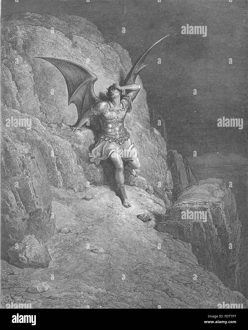 MILTON Paradiso Perduto: Me miserabile modo volerà ira infinita disperazione, c1886 Foto Stock