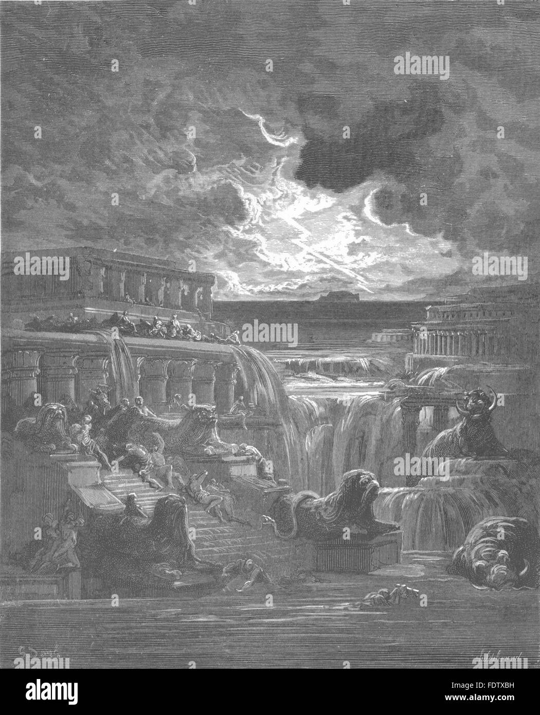 MILTON Paradiso Perduto: tutte le case else Flood sopraffatti farli, pomp, c1886 Foto Stock