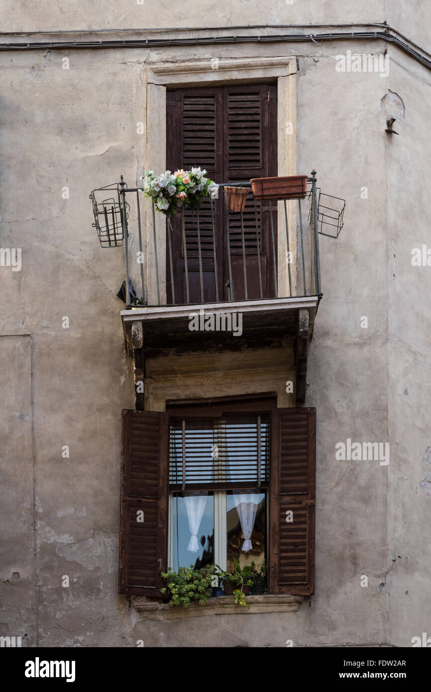 Il balcone storte Foto Stock