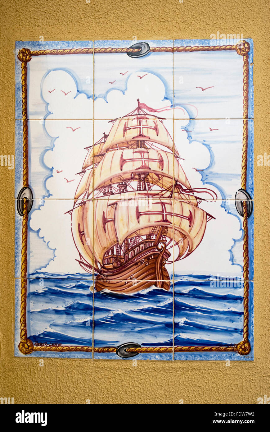 Ornamentali decorativi piastrelle portoghesi Foto Stock