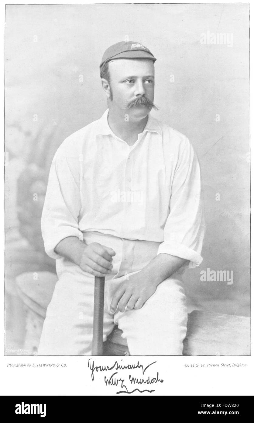 AUSTRALIA CRICKET: W L Murdoch- battitore del New South Wales, antica stampa 1896 Foto Stock