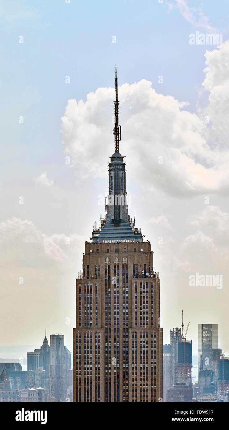 In alto di Empire State Building di New York City in alta qualità Foto Stock
