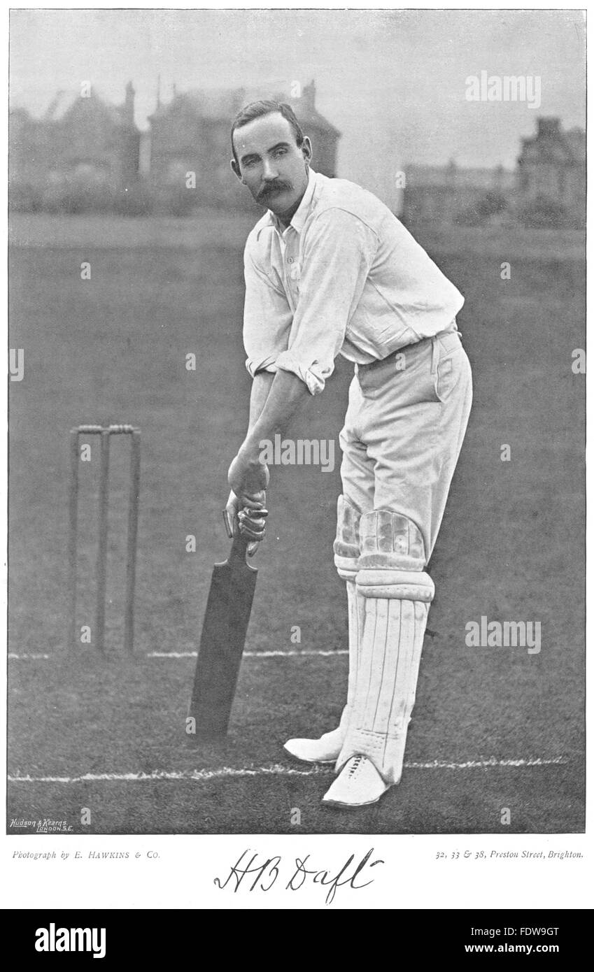 NOTTS CRICKET: HB DAFT- Trento collegio; battitore; Calcio scontrino Lacrosse, 1896 Foto Stock