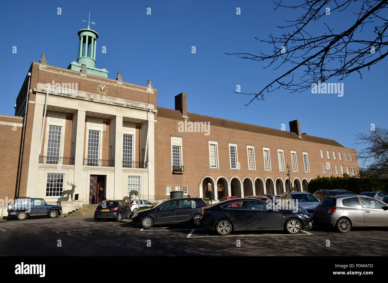Hertfordshire County Hall di Peg Lane, Hertford Foto Stock