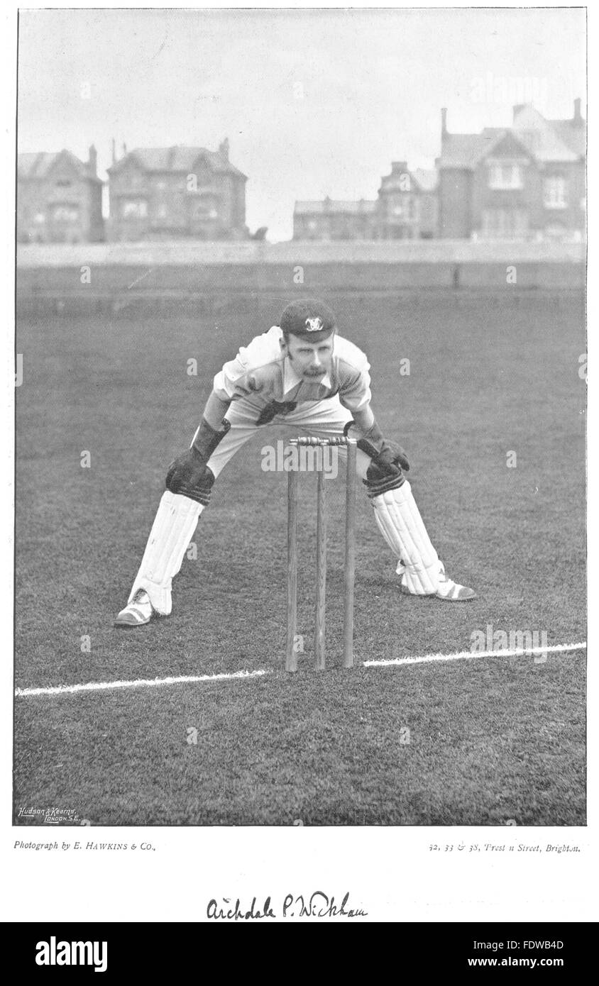 NORFOLK SOMT CRICKET:Rev AP WICKHAM-Marlborough;Oxford;colleghi;Bowler, 1896 Foto Stock