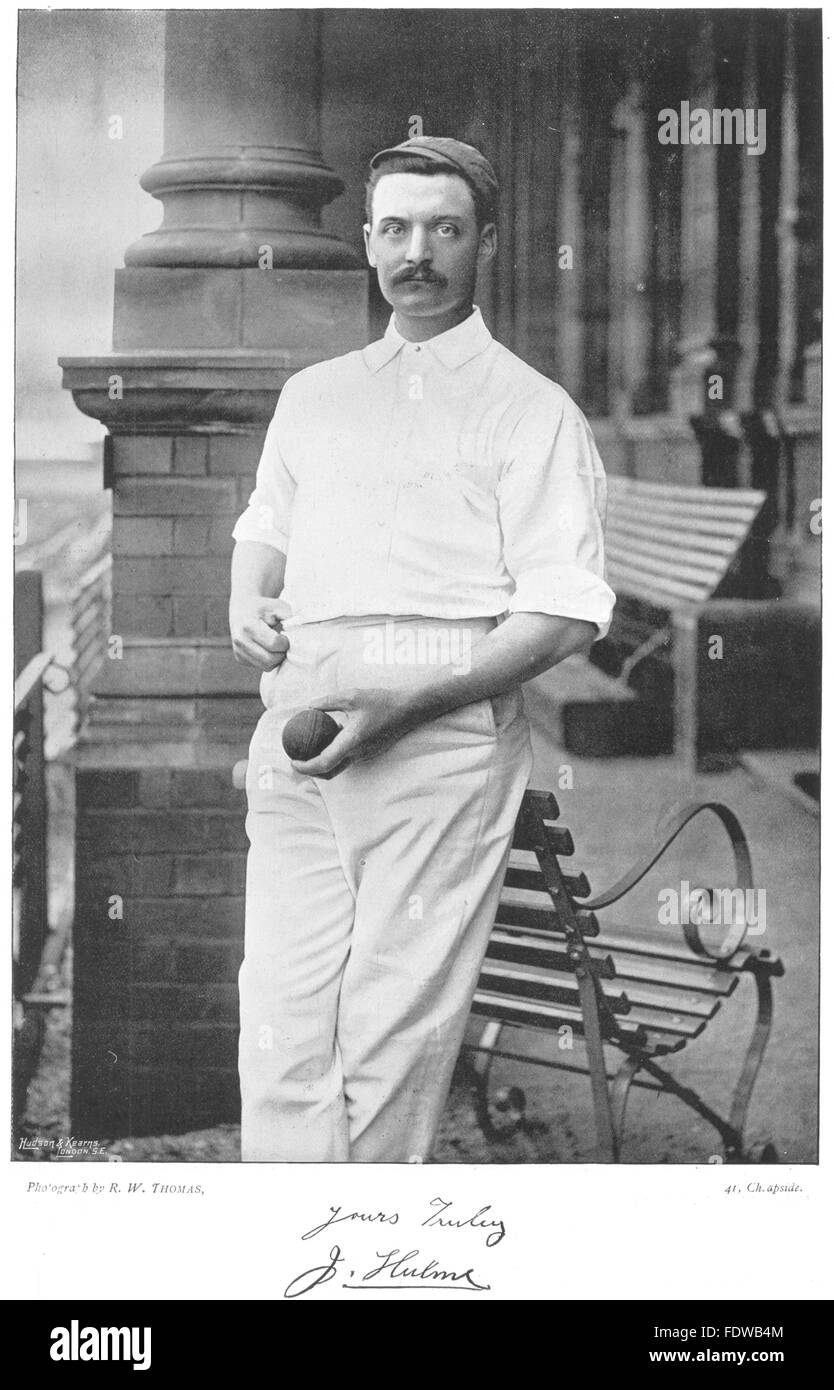 DERBYSHIRE COUNTY CRICKET: Hulme- mancino bowler, antica stampa 1896 Foto Stock