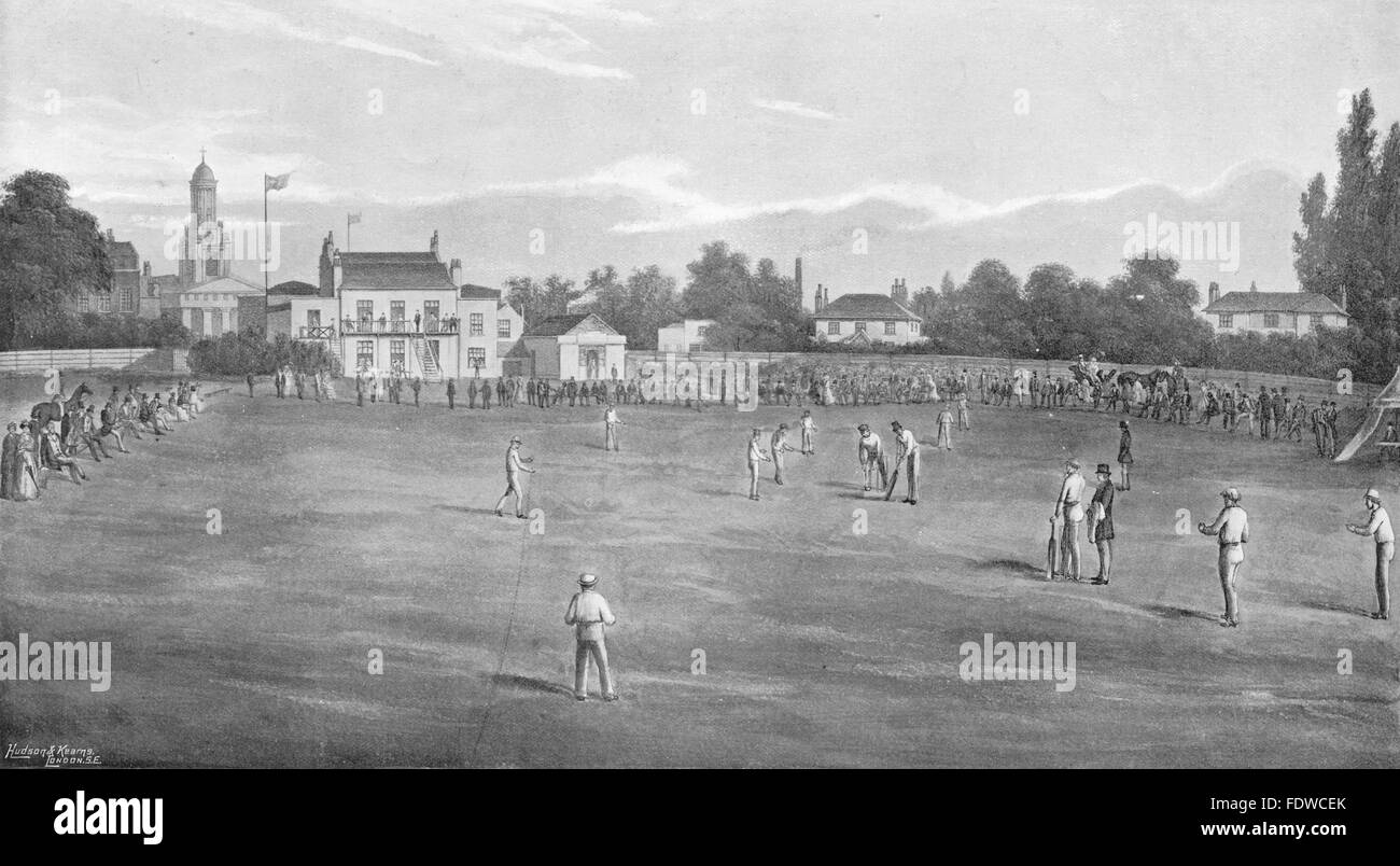 SURREY CRICKET: Surrey CRICKET GROUND NEL 1848, antica stampa 1896 Foto Stock