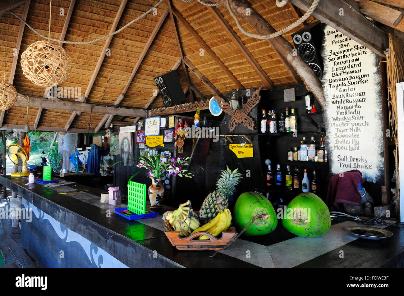 Black rose bar, Maenam beach koh Samui Thailandia Foto Stock