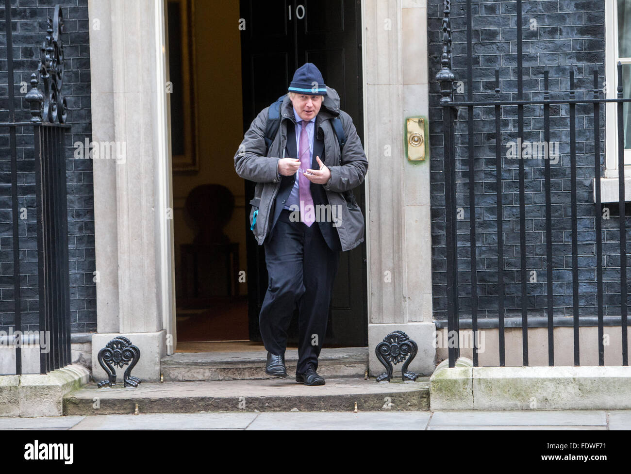 Boris Johnson,sindaco di Londra e MP per Uxbridge e South Ruislip,al numero 10 di Downing Street per una riunione del gabinetto Foto Stock