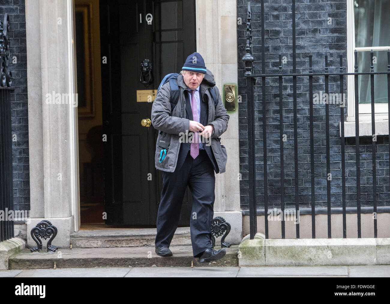 Boris Johnson,sindaco di Londra e MP per Uxbridge e South Ruislip,al numero 10 di Downing Street per una riunione del gabinetto Foto Stock