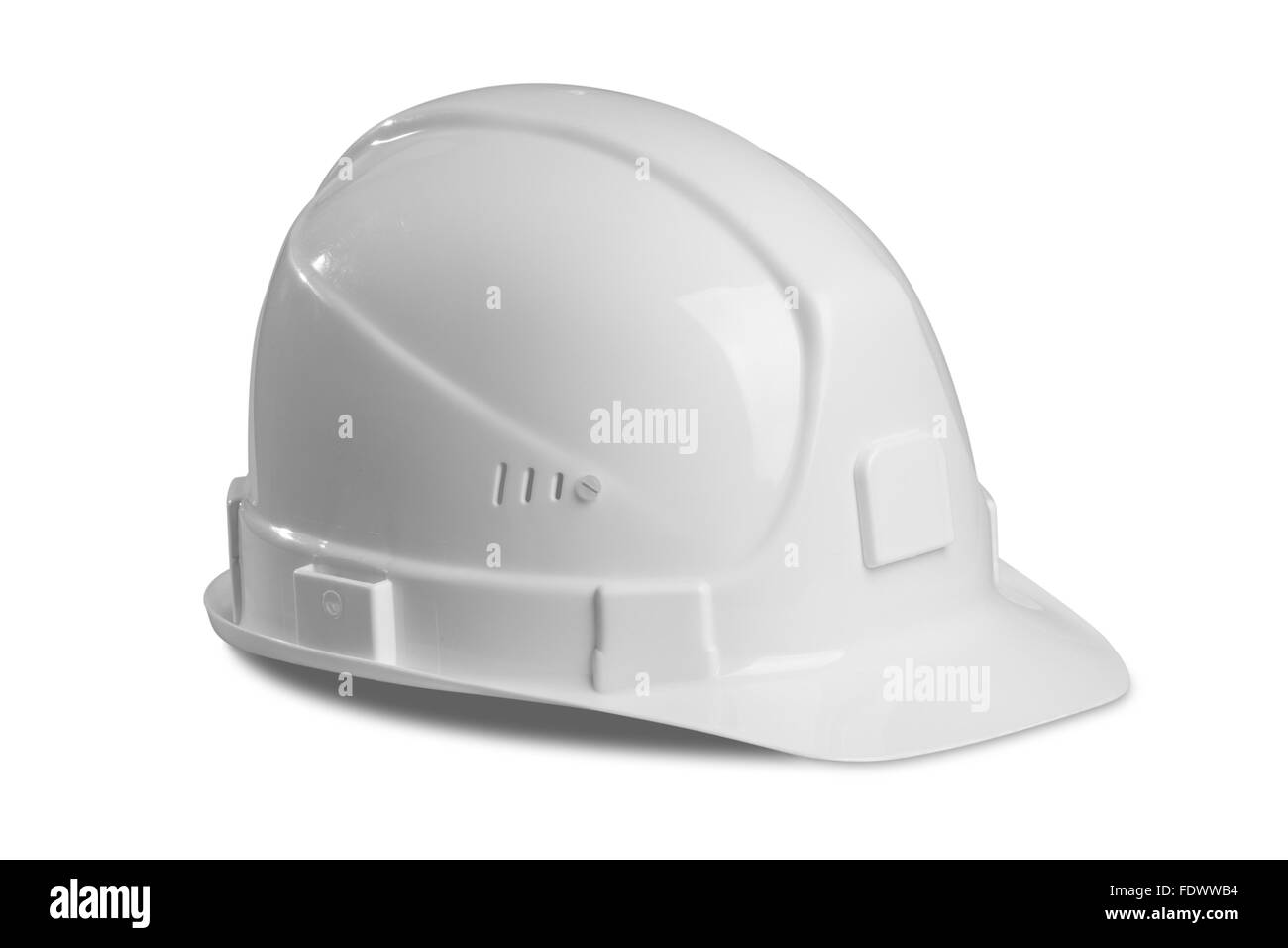 White elmetto isolato su uno sfondo bianco, percorso di clipping incluso. Foto Stock