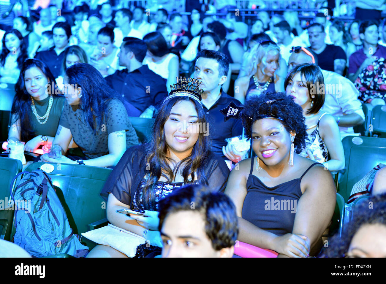 Pitbull è di Nuovo Anno della Rivoluzione Rehaersal dotate: atmosfera dove: Miami, Florida, Stati Uniti quando: 31 Dic 2015 Foto Stock