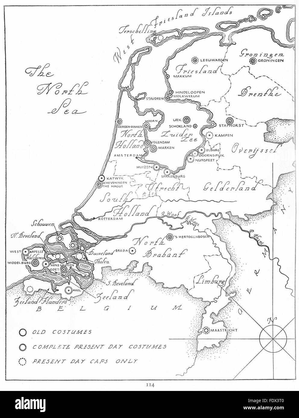 Paesi Bassi: schizzo. Costumi, 1932 Foto Stock