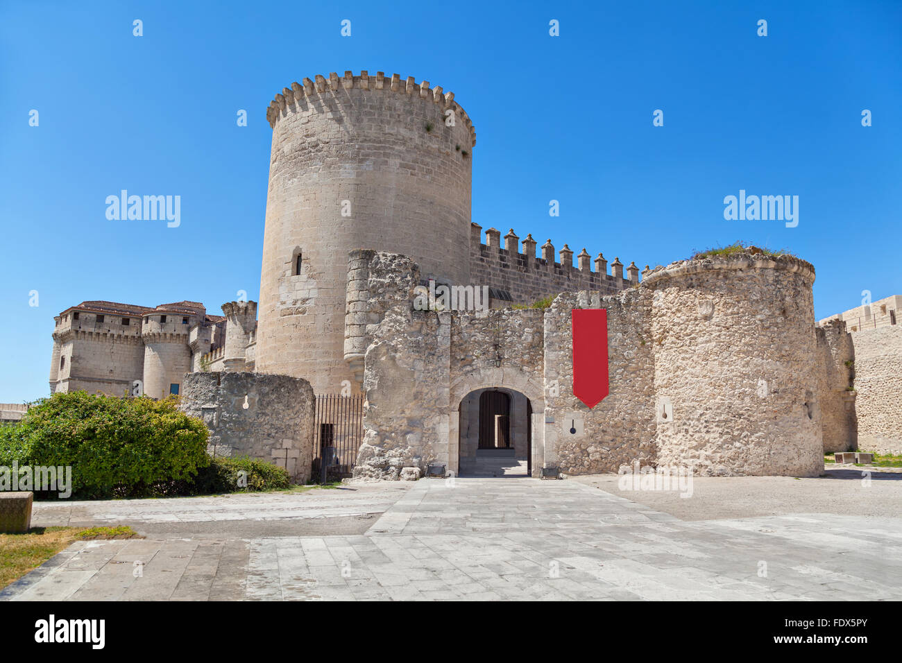 Ingresso al castello di Cuellar, provincia di Segovia Castiglia e Leon, Spagna Foto Stock