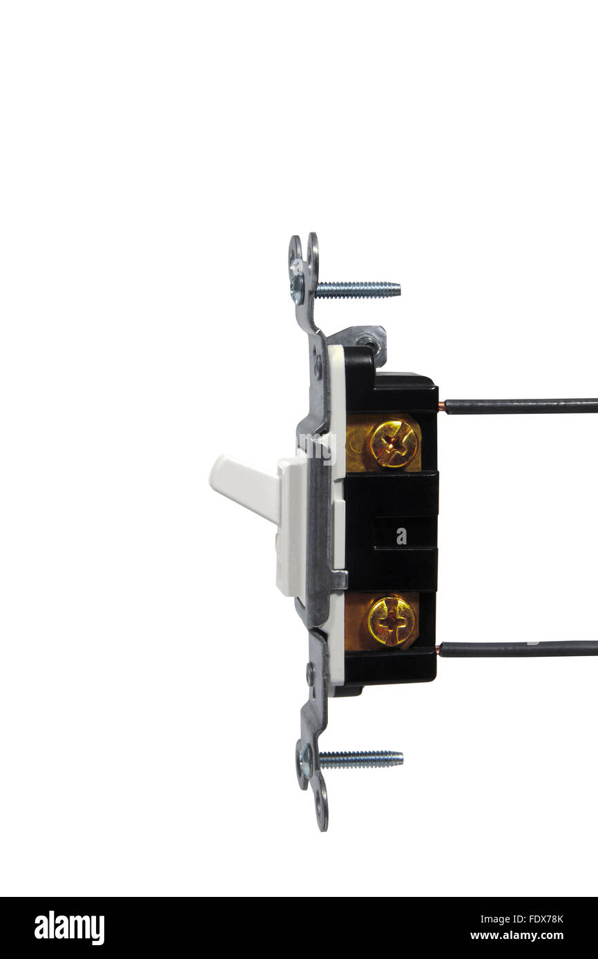 Studio shot di un impianto elettrico interruttore da parete Foto Stock