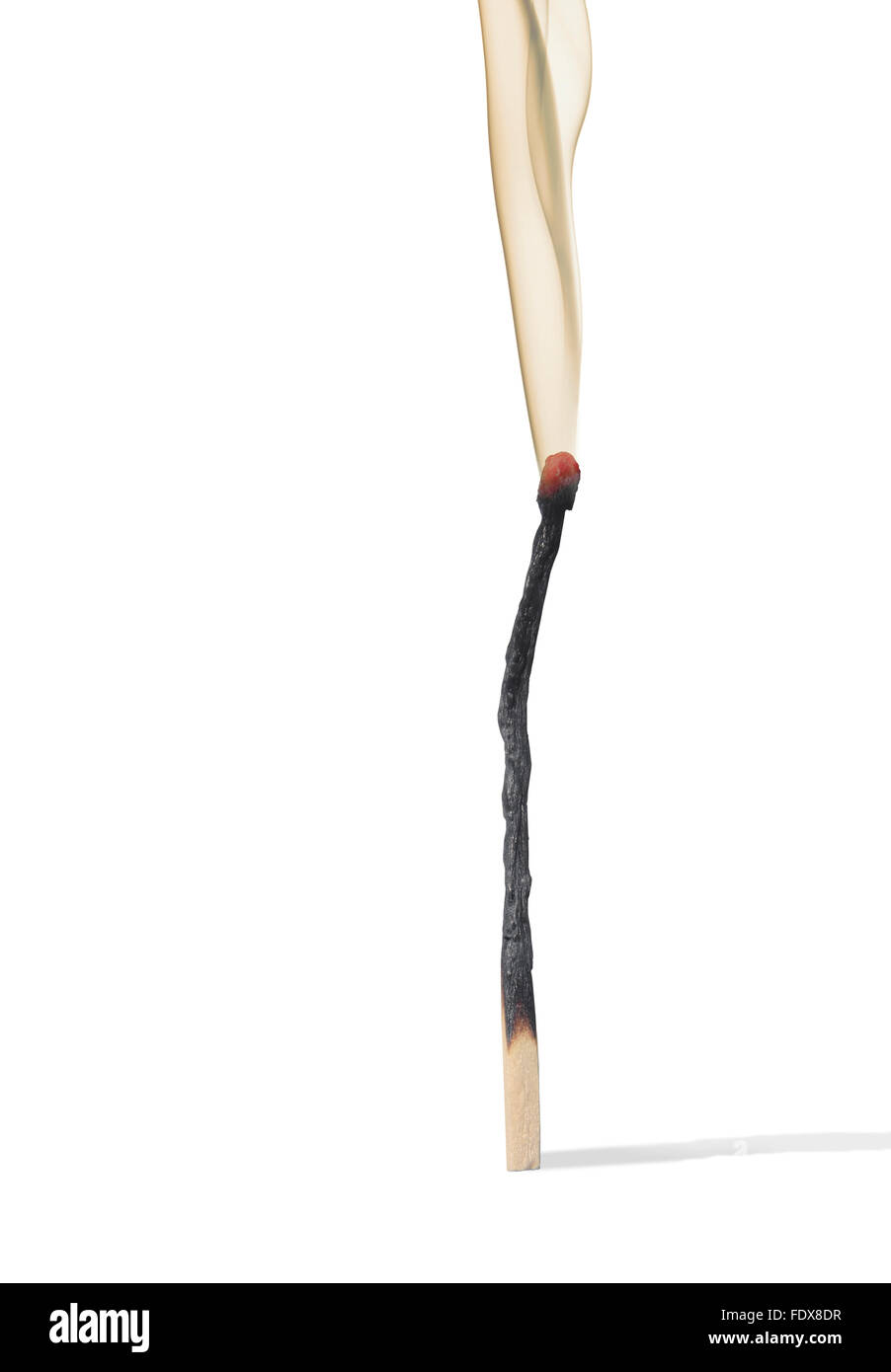 Studio shot di una fumante matchstick in legno Foto Stock