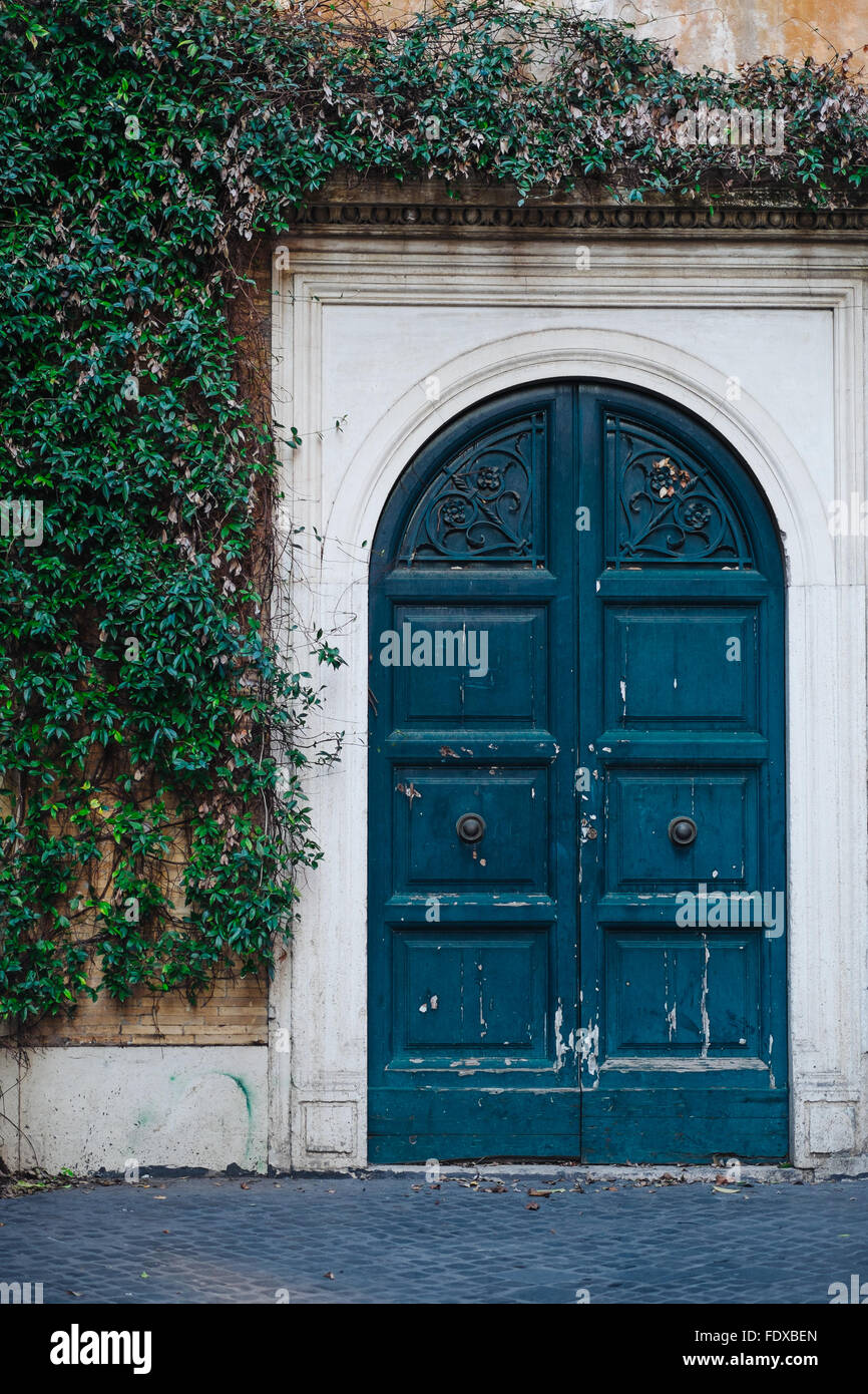 Un elegante portale circondato da vigneti in Roma, Italia Foto Stock