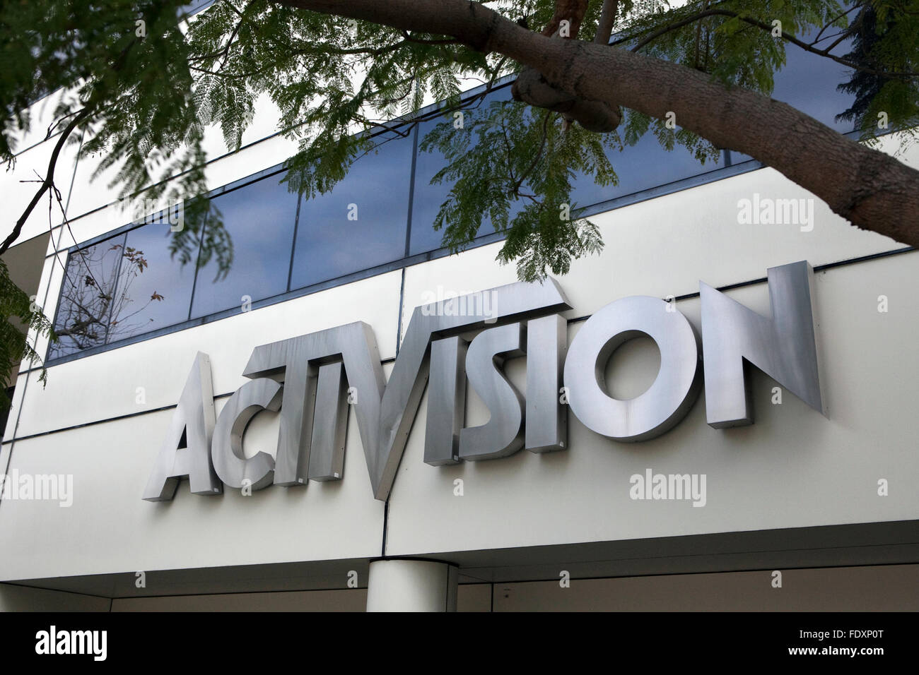 Una vista di Activision Blizzard presso la sede centrale a Santa Monica, California Foto Stock