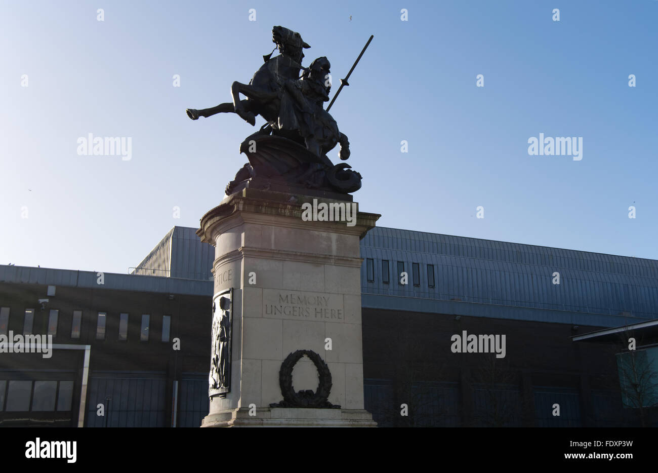 San Giorgio e il Drago War Memorial a Eldon Square a Newcastle upon Tyne 2016 Foto Stock