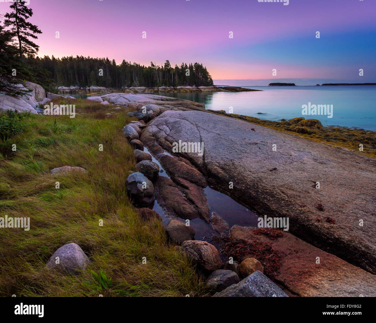 Deer Isle, Maine: Alba sulla baia di Gerico Foto Stock