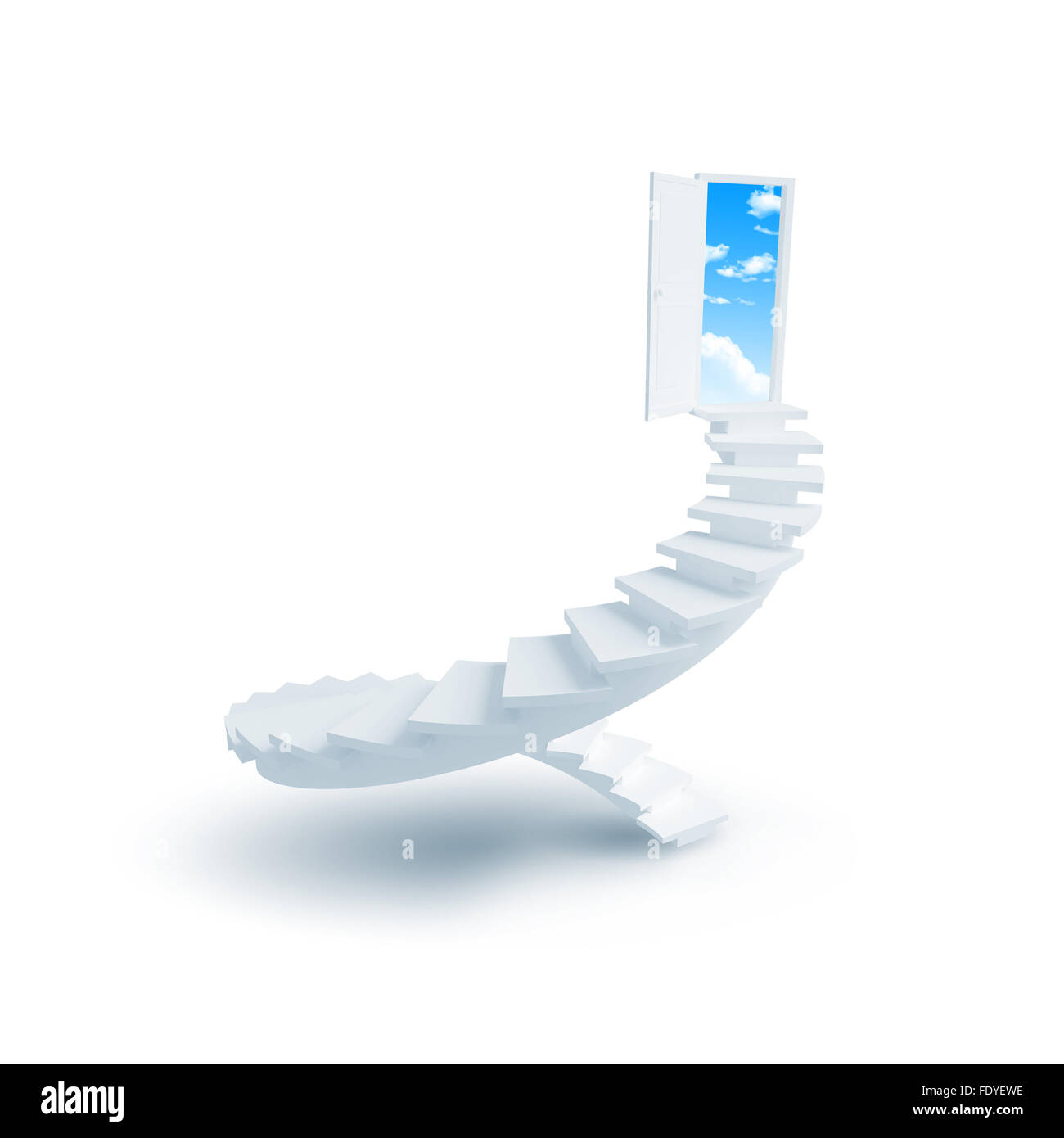 Virtuale tridimensionale in scala il cielo. Collage. Foto Stock