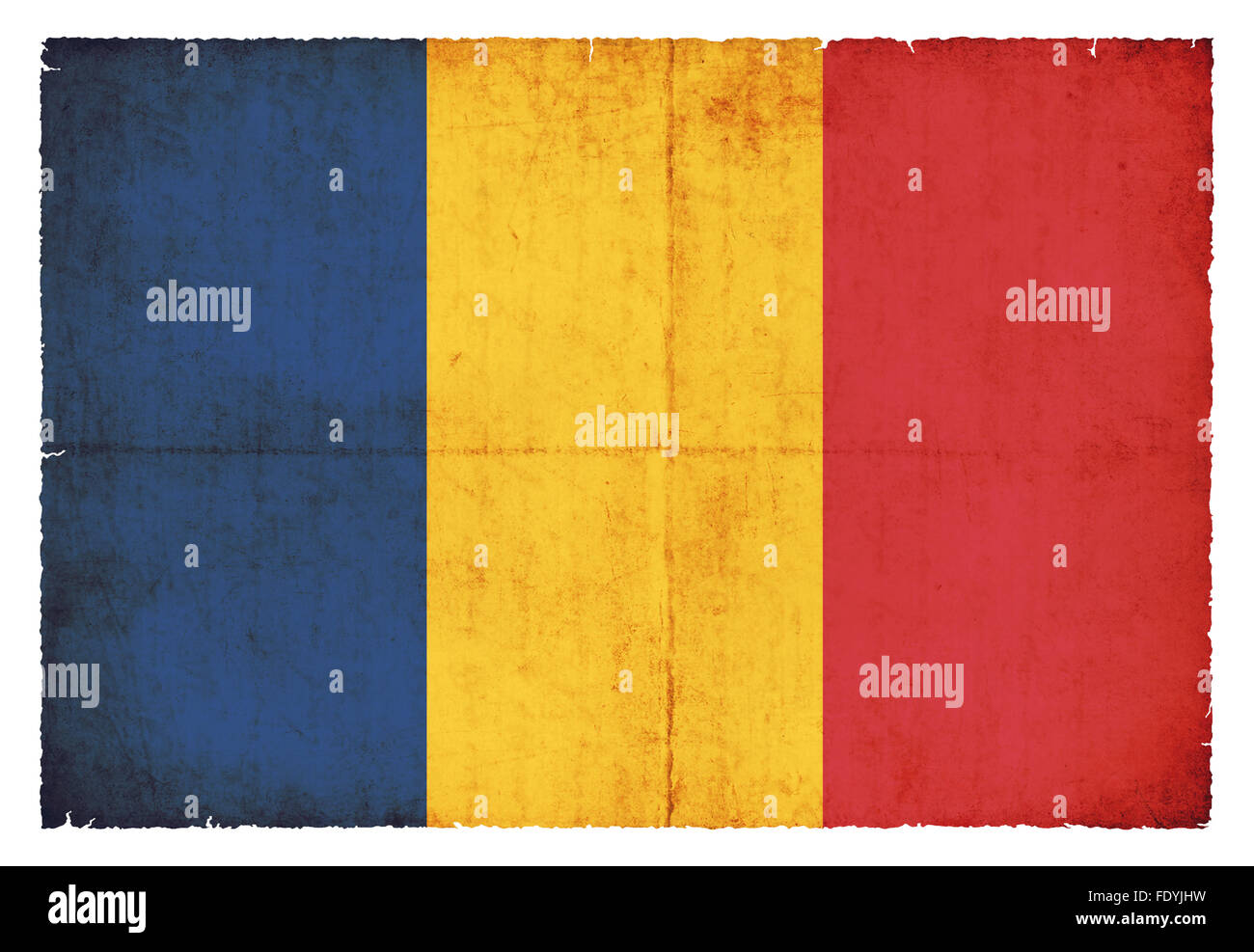 Bandiera nazionale della Romania creato in stile grunge Foto Stock