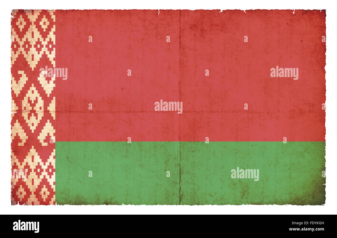 Bandiera nazionale della Bielorussia ha creato in stile grunge Foto Stock
