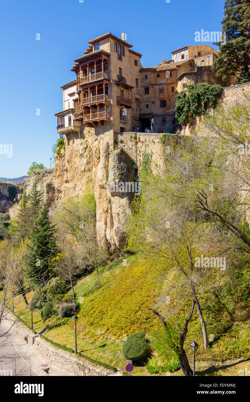 Famose case sospese di Cuenca in Spagna Foto Stock