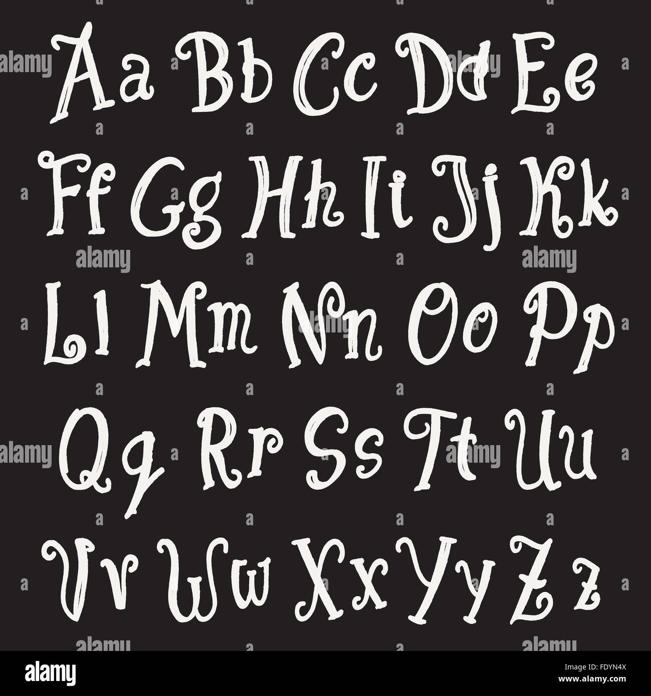 Chalk alphabet set. vettore Illustrazione Vettoriale