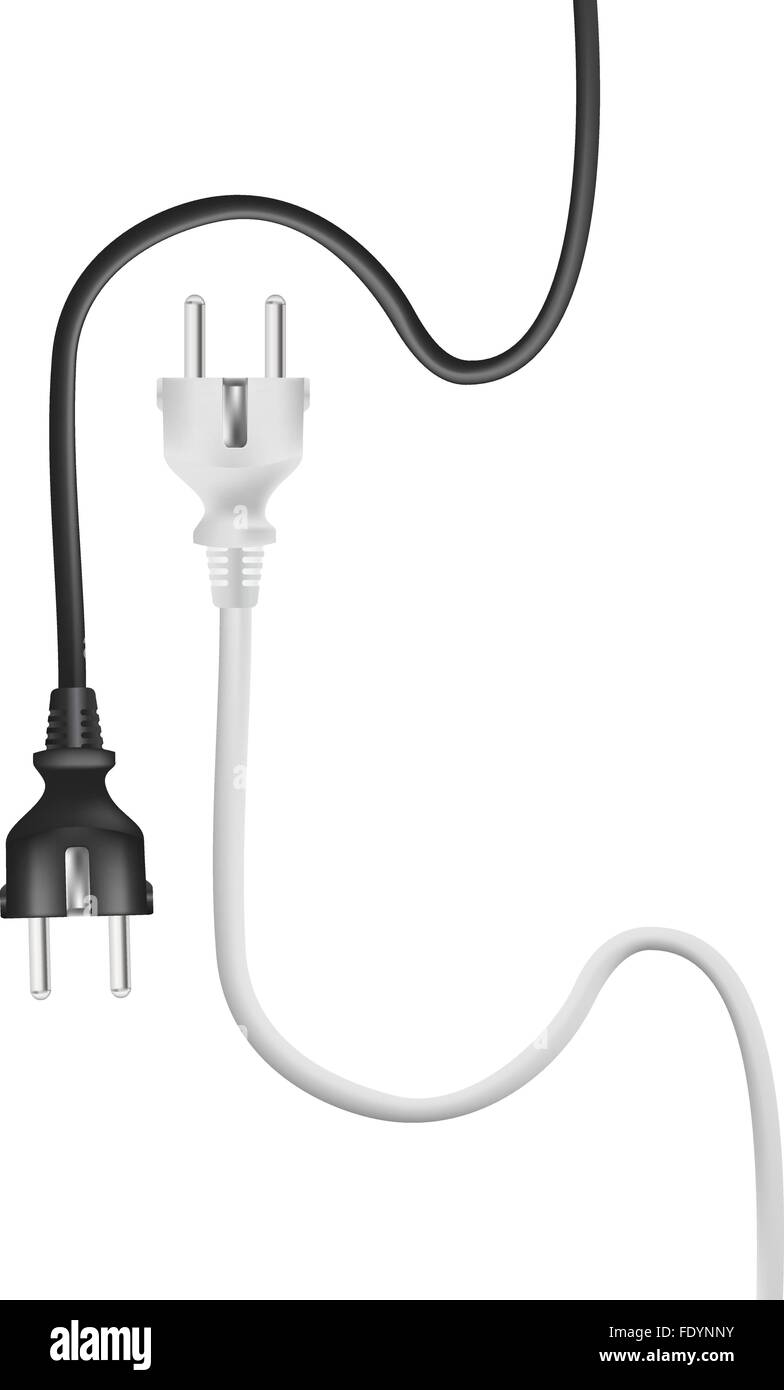 Bianco e nero cavo elettrico candele. vettore Illustrazione Vettoriale