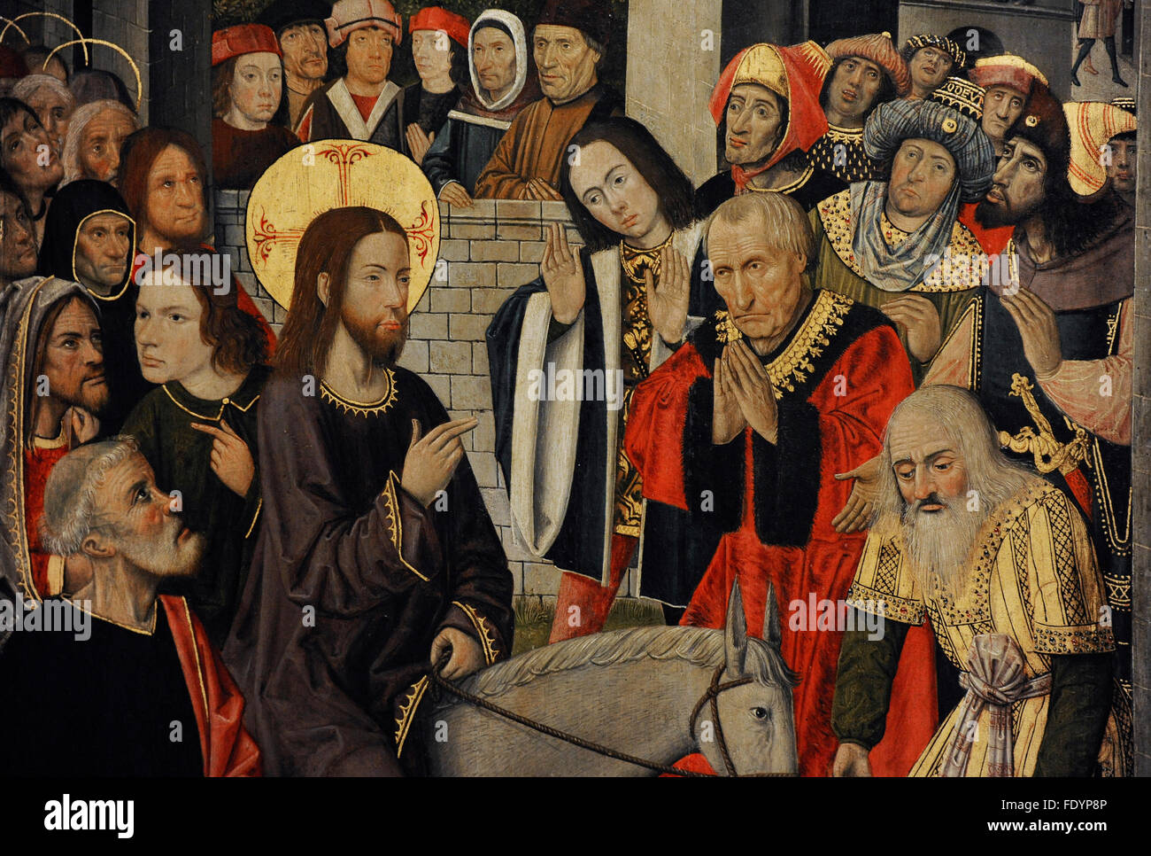 Maestro della Pala Thuizon. Seconda metà del XV secolo. L'entrata in Gerusalemme. Lo stato Museo Hermitage. San Pietroburgo. La Russia. Foto Stock
