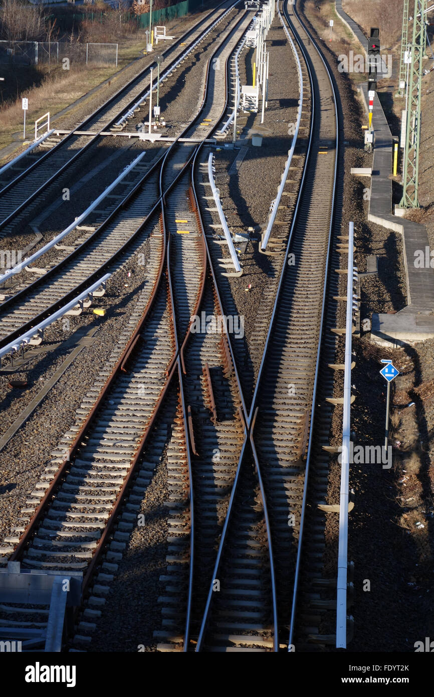 Berlino, Germania, binari ferroviari Foto Stock