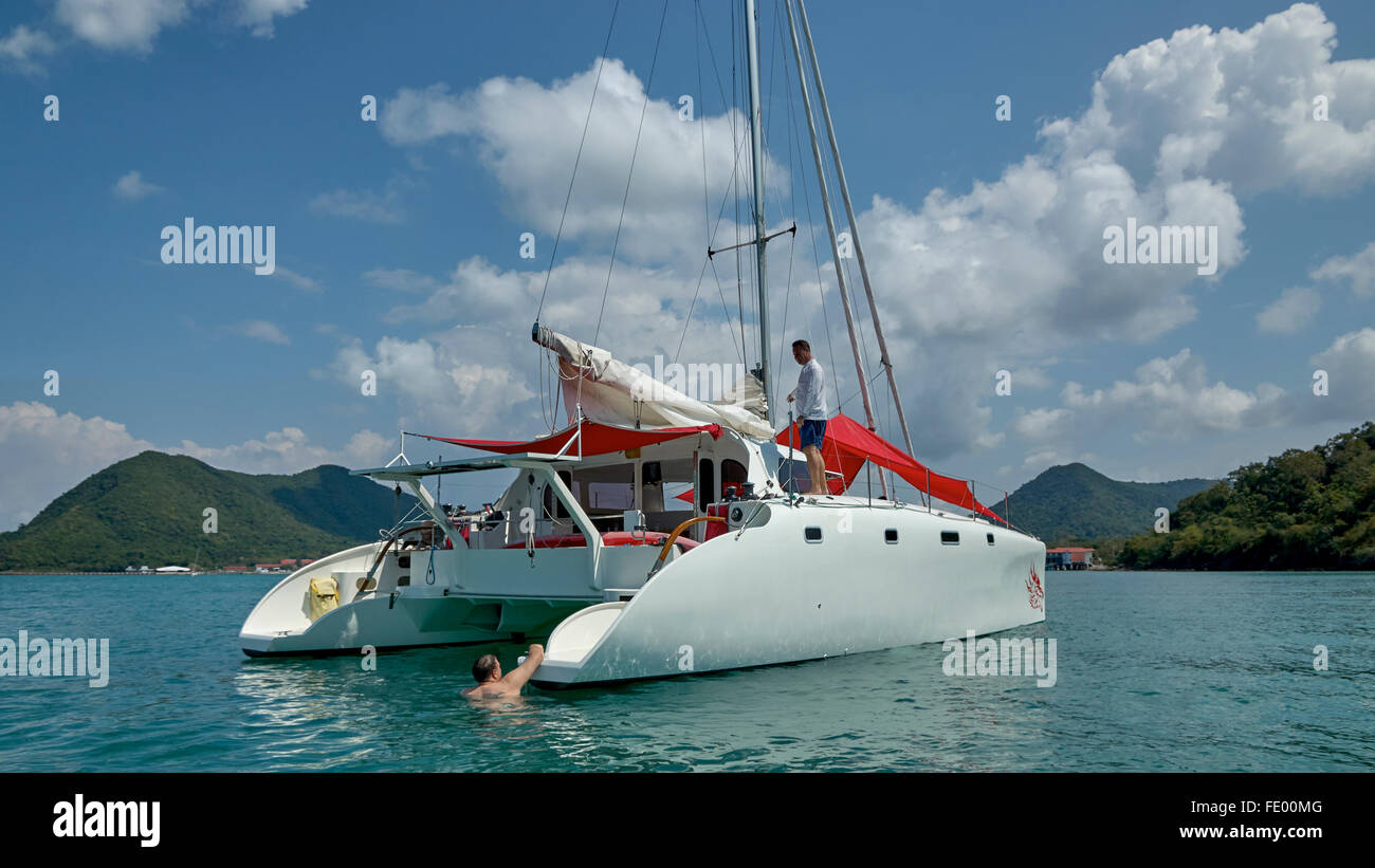 Barca a Vela nel Golfo di Thailandia Foto Stock