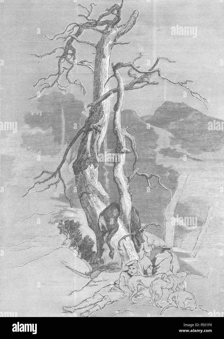 Il Cervo: Rest-Landseer, antica stampa c1880 Foto Stock