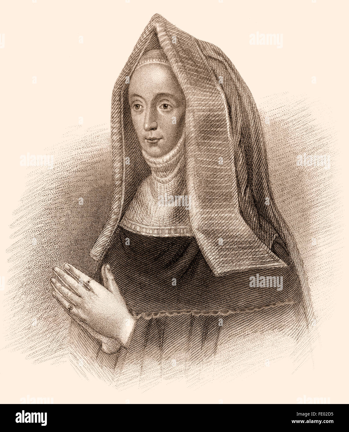 Margaret Beaufort, contessa di Richmond e Derby, 1443-1509, la madre del re Enrico VII Foto Stock