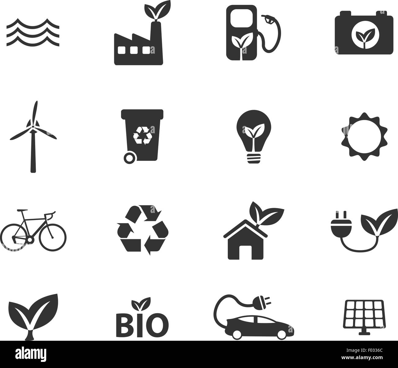 L'energia alternativa semplicemente le icone Illustrazione Vettoriale