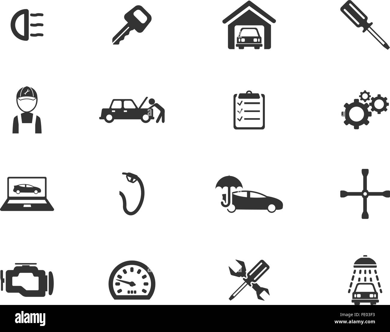 Servizio auto semplicemente le icone Illustrazione Vettoriale