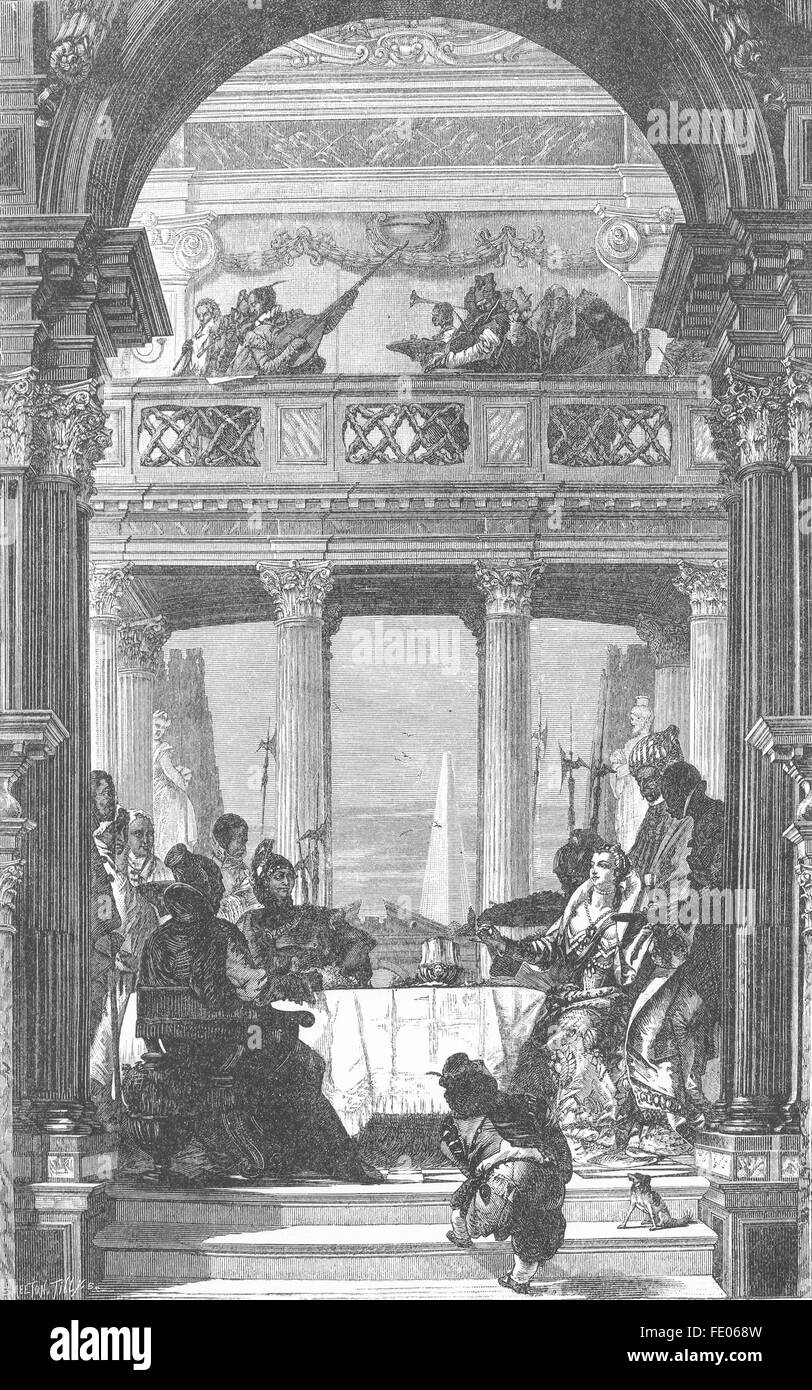 Venezia: Antony & Cleopatra-festa-Tiepolo, antica stampa 1880 Foto Stock