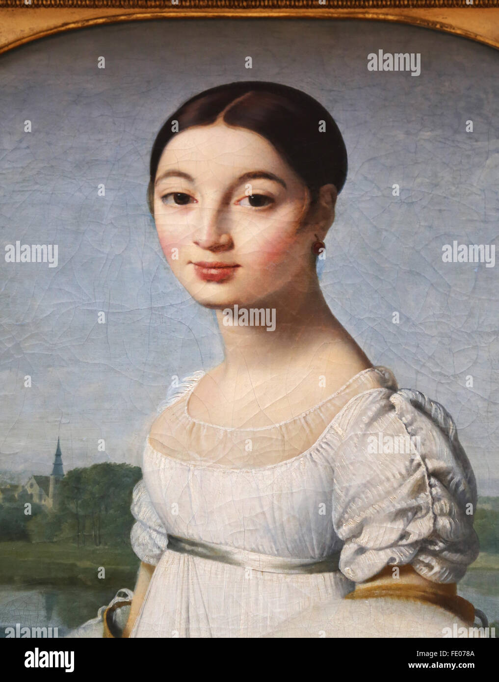 Mademoiselle Caroline Riviere, 1806, dal francese pittore neoclassico Jean-Auguste-Dominique Ingres (1780-1867). Il museo del Louvre. Foto Stock