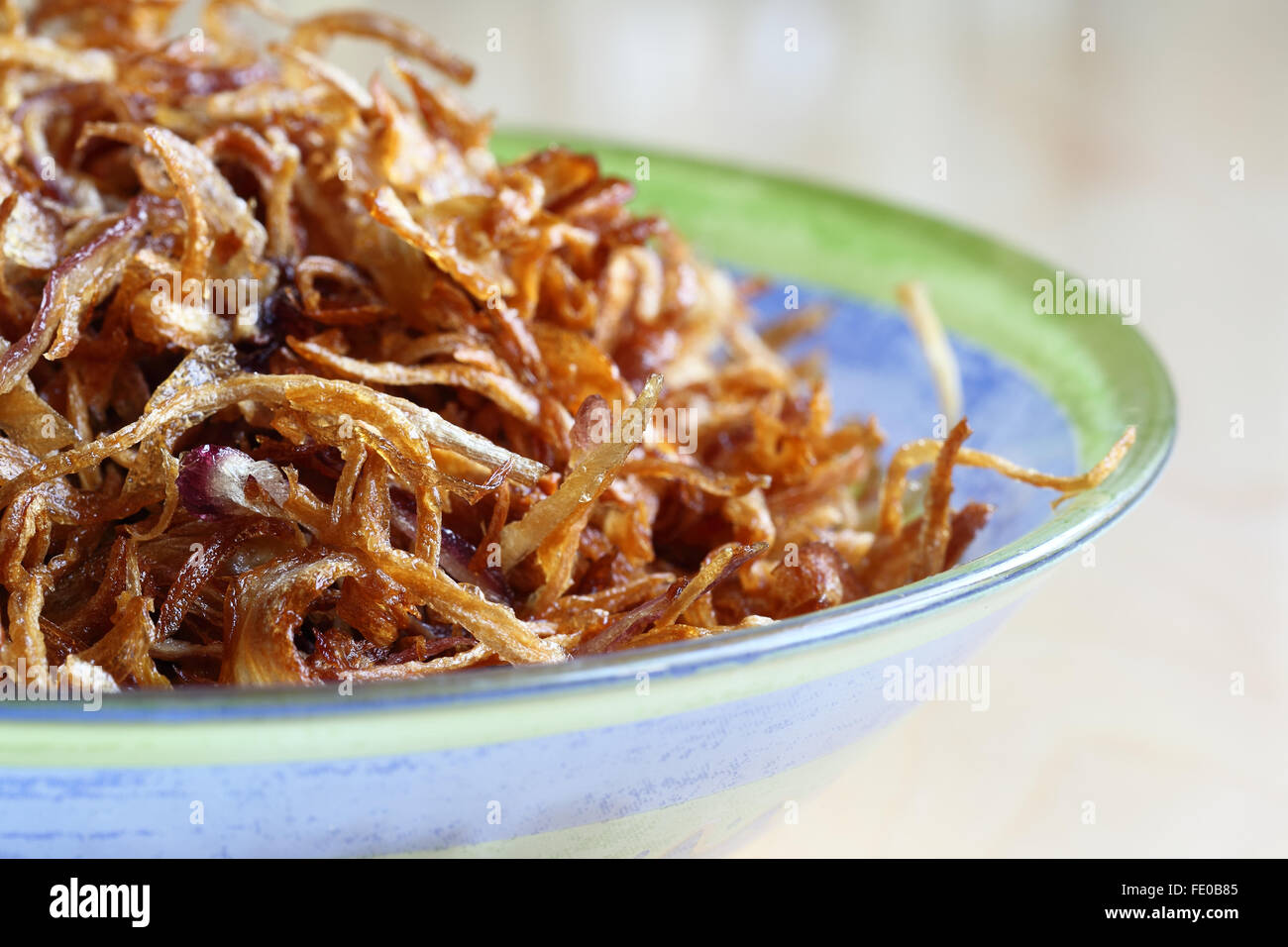 Cipolle fritte Foto Stock