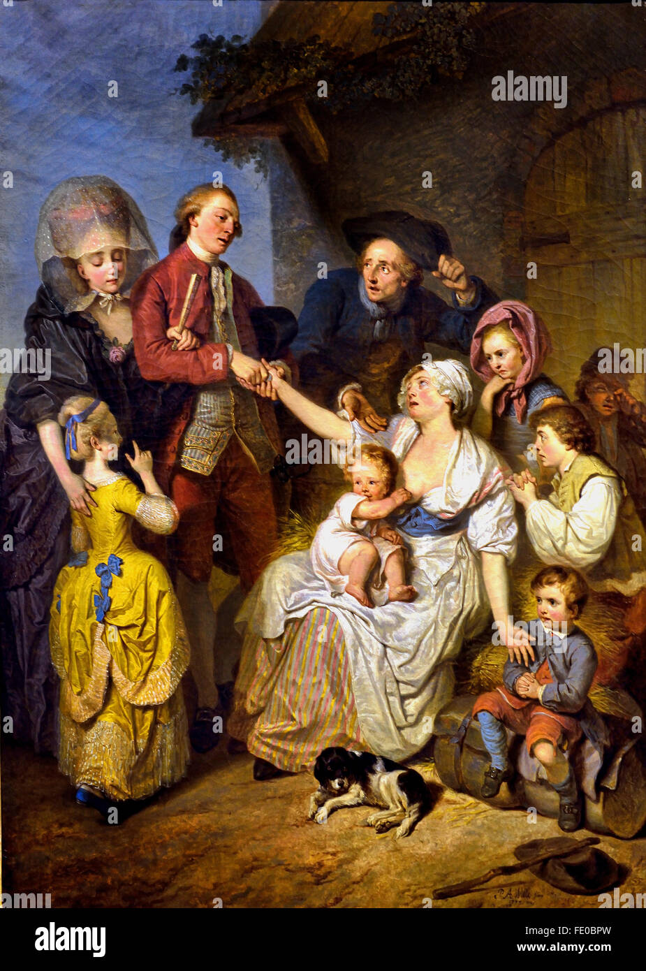 L'Alms o famiglia infelice 1777 Pierre Alexandre Wille Francia - Francese Foto Stock