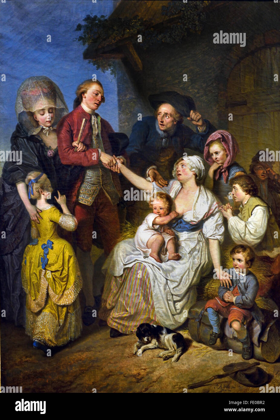 L'Alms o famiglia infelice 1777 Pierre Alexandre Wille Francia - Francese Foto Stock