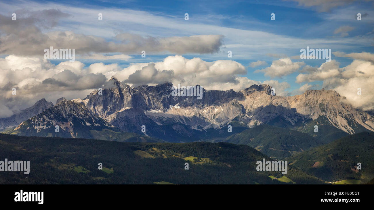 Antenna, Alpi, monti Dachstein visto dall'aria, Höggen, Salisburgo, Austria, Europa, vista aerea, uccelli-eyes view, antenna Foto Stock