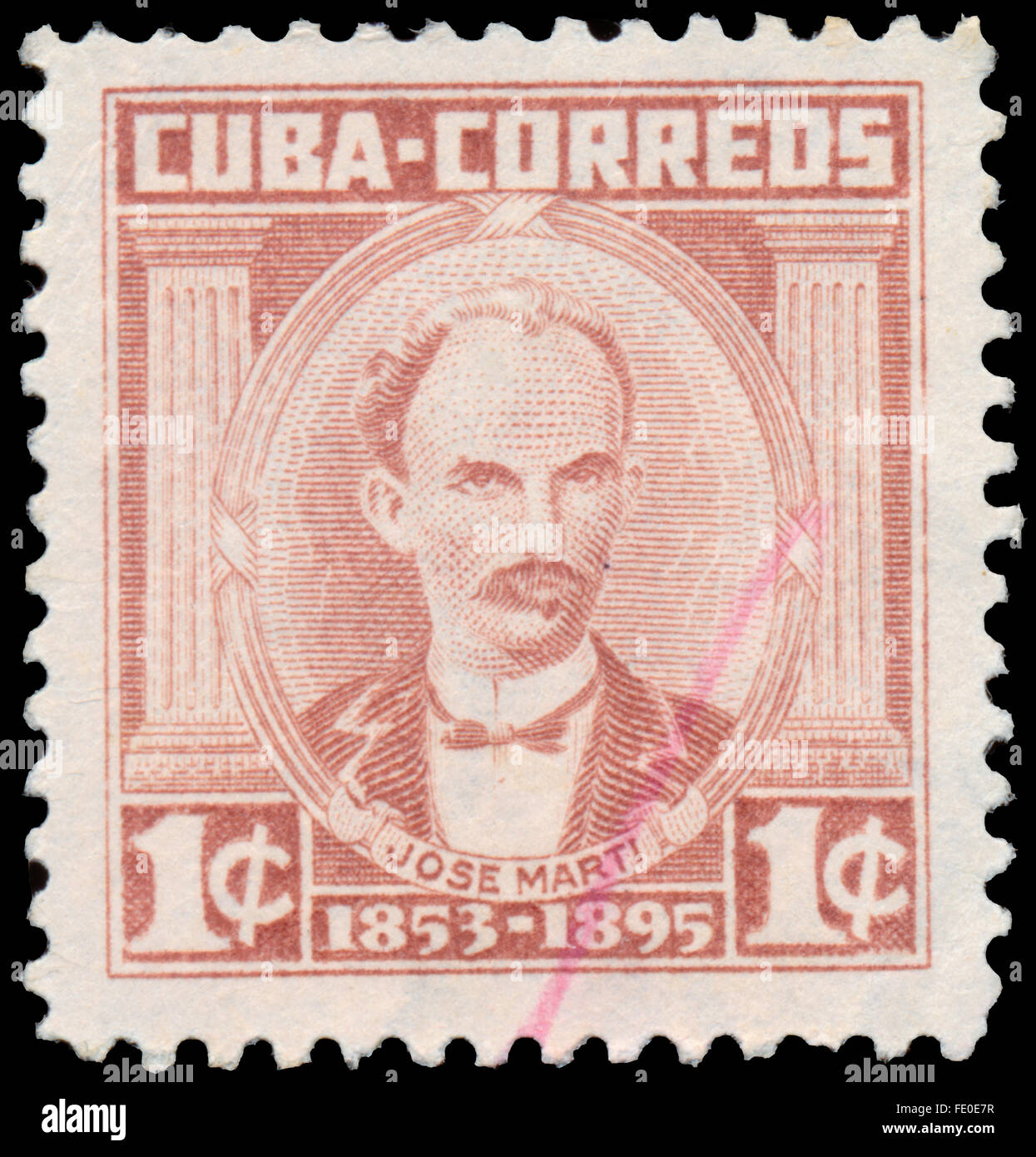 CUBA - circa 1961: un timbro stampato in Cuba mostra Jose Julian Marti Perez Foto Stock