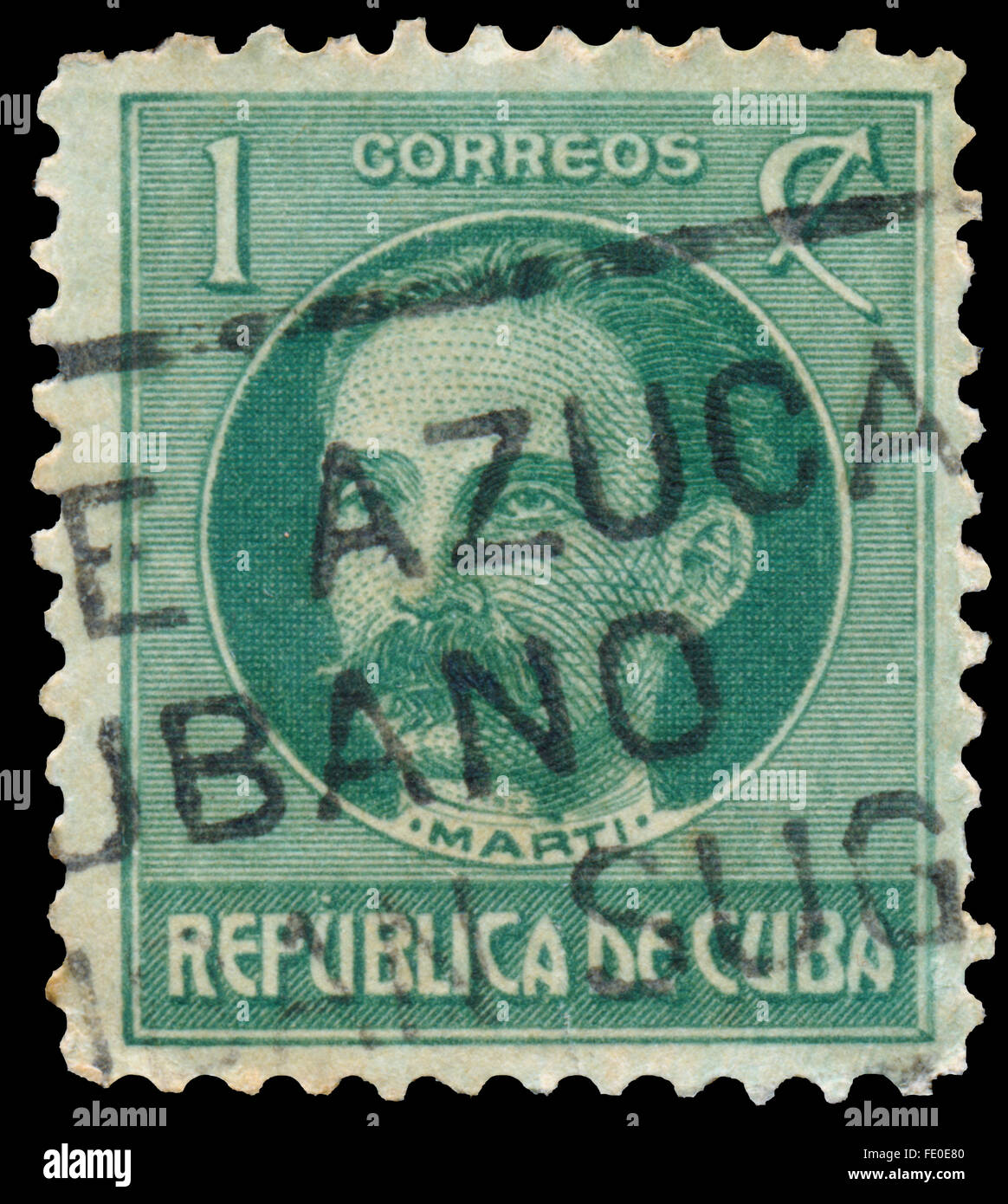 CUBA - circa 1917: un timbro stampato in Cuba mostra Jose Julian Marti Perez Foto Stock