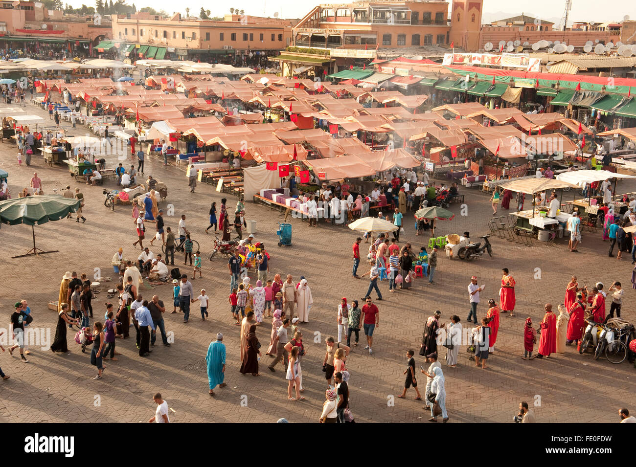 Djemaa el Fna a Marrakech, Marocco Foto Stock