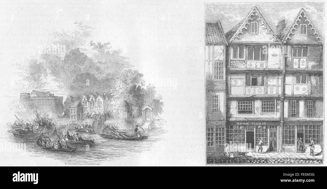 Londra: Essex House; Beaumont, Ambasciatore francese, antica stampa 1845 Foto Stock